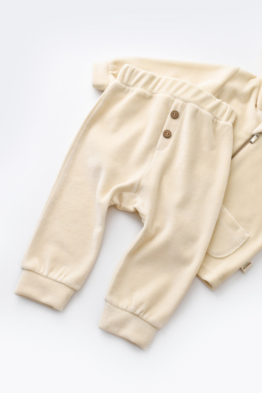 Set Ursulet cu bluzita cu fermoar si gluga si pantaloni lungi din 80%bumbac organic si 20% poliester - , BabyCosy